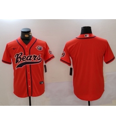 Men's Chicago Bears Blank Orange Throwback With Cool Base Stitched Baseball Jersey