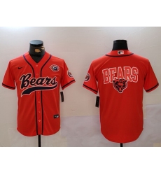 Men's Chicago Bears Blank Orange Throwback With Cool Base Stitched Baseball Jerseys