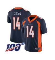 Men's Denver Broncos #14 Courtland Sutton Navy Blue Alternate Vapor Untouchable Limited Player 100th Season Football Jersey