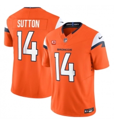 Men's Denver Broncos #14 Courtland Sutton Orange 2024 F.U.S.E. With 4-Star C Vapor Limited Stitched Football Jersey