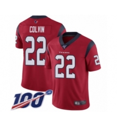 Men's Houston Texans #22 Aaron Colvin Red Alternate Vapor Untouchable Limited Player 100th Season Football Jersey