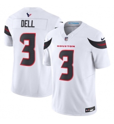 Men's Houston Texans #3 Tank Dell White 2024 Vapor F.U.S.E. Limited Stitched Jersey