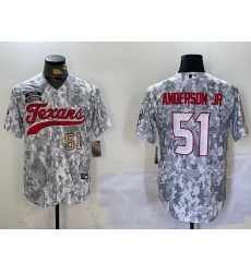 Men's Houston Texans #51 Will Anderson Jr Arctic Camo 2024 Salute to Service Stitched Baseball Jerseys