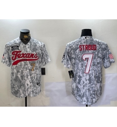 Men's Houston Texans #7 CJ Stroud Arctic Camo 2024 Salute to Service Stitched Baseball Jerseys