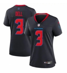 Women Houston Texans #3 Tank Dell Navy Blue 2024 Alternate F U S E Vapor Stitched Football Jersey