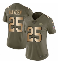Women's Nike Jacksonville Jaguars #25 D.J. Hayden Limited Olive/Gold 2017 Salute to Service NFL Jersey