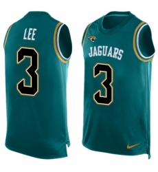 Men's Nike Jacksonville Jaguars #3 Tanner Lee Limited Teal Green Player Name & Number Tank Top NFL Jersey