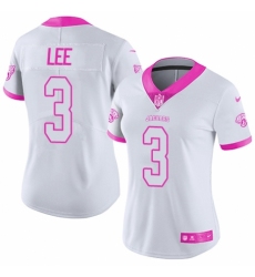 Women's Nike Jacksonville Jaguars #3 Tanner Lee Limited White/Pink Rush Fashion NFL Jersey