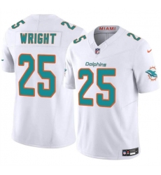 Men's Miami Dolphins #25 Jaylen Wright White 2024 F.U.S.E Vapor Limited Football Stitched Jersey