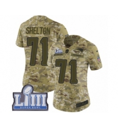 Women's Nike New England Patriots #71 Danny Shelton Limited Camo 2018 Salute to Service Super Bowl LIII Bound NFL Jersey