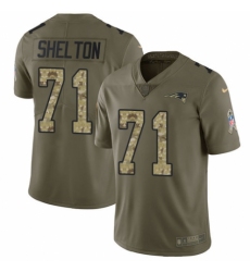 Youth Nike New England Patriots #71 Danny Shelton Limited Olive/Camo 2017 Salute to Service NFL Jersey