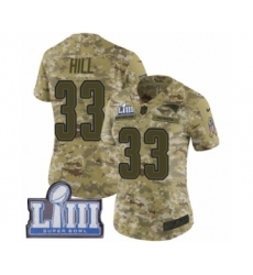 Women's Nike New England Patriots #33 Jeremy Hill Limited Camo 2018 Salute to Service Super Bowl LIII Bound NFL Jersey