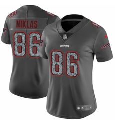 Women's Nike New England Patriots #86 Troy Niklas Gray Static Vapor Untouchable Limited NFL Jersey