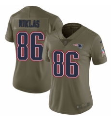 Women's Nike New England Patriots #86 Troy Niklas Limited Olive 2017 Salute to Service NFL Jersey