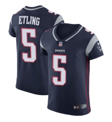 Men's Nike New England Patriots #5 Danny Etling Navy Blue Team Color Vapor Untouchable Elite Player NFL Jersey