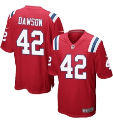 Men's Nike New England Patriots #42 Duke Dawson Game Red Alternate NFL Jersey