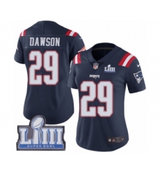 Women's Nike New England Patriots #29 Duke Dawson Limited Navy Blue Rush Vapor Untouchable Super Bowl LIII Bound NFL Jersey