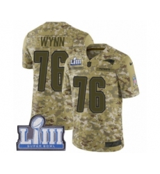 Youth Nike New England Patriots #76 Isaiah Wynn Limited Camo 2018 Salute to Service Super Bowl LIII Bound NFL Jersey