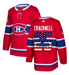 Youth Adidas Montreal Canadiens #25 Adam Cracknell Authentic Red USA Flag Fashion NHL Jersey