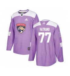 Men's Florida Panthers #77 Frank Vatrano Authentic Purple Fights Cancer Practice Hockey Jersey