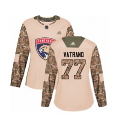 Women's Florida Panthers #77 Frank Vatrano Authentic Camo Veterans Day Practice Hockey Jersey