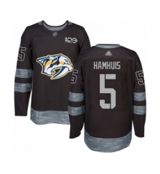 Men's Nashville Predators #5 Dan Hamhuis Authentic Black 1917-2017 100th Anniversary Hockey Jersey