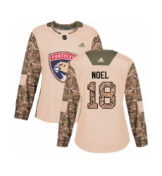 Women's Florida Panthers #18 Serron Noel Authentic Camo Veterans Day Practice Hockey Jersey