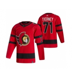 Men's Ottawa Senators #71 Chris Tierney Red 2020-21 Reverse Retro Alternate Hockey Jersey