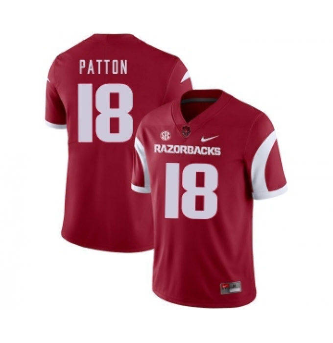 Arkansas Razorbacks 18 Jeremy Patton Red College Football Jersey