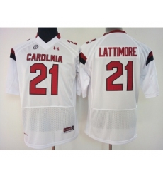 South Carolina Gamecocks 21 Marcus Lattimore White College Football Jersey