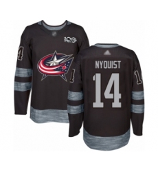 Men's Columbus Blue Jackets #14 Gustav Nyquist Authentic Black 1917-2017 100th Anniversary Hockey Jersey