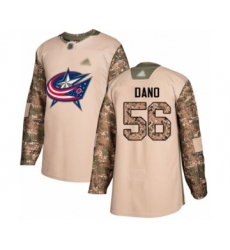 Men's Columbus Blue Jackets #56 Marko Dano Authentic Camo Veterans Day Practice Hockey Jersey