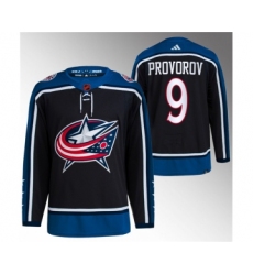 Men's Columbus Blue Jackets #9 Ivan Provorov Black 2022-23 Reverse Retro Stitched Jersey