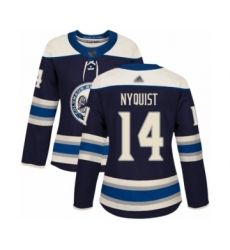 Women's Columbus Blue Jackets #14 Gustav Nyquist Authentic Navy Blue Alternate Hockey Jersey