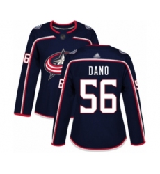 Women's Columbus Blue Jackets #56 Marko Dano Authentic Navy Blue Home Hockey Jersey