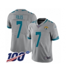 Youth Jacksonville Jaguars #7 Nick Foles Silver Inverted Legend Limited 100th Season Football Jersey