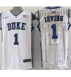 Blue Devils #1 Kyrie Irving White Basketball Stitched NCAA Jersey