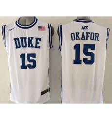 Blue Devils #15 Jahlil Okafor White Basketball New Stitched NCAA Jersey