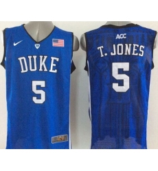 Blue Devils #5 Tyus Jones Royal Blue Basketball New Stitched NCAA Jersey