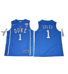 Duke Blue Devils #1 Harry Giles Blue Basketball Elite Stitched NCAA Jersey