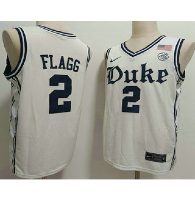 Men's Duke Blue Devils #2 Cooper Flagg White Alternate College Basketball Jersey