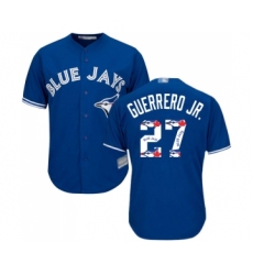 Men's Toronto Blue Jays #27 Vladimir Guerrero Jr. Authentic Blue Team Logo Fashion Baseball Jersey