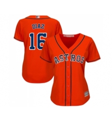 Women's Houston Astros #16 Aledmys Diaz Authentic Orange Alternate Cool Base Baseball Jersey