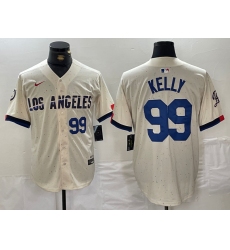 Men's Los Angeles Dodgers #99 Joe Kelly Number Cream 2024 City Connect Limited Stitched Jerseys