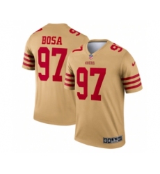 Men's San Francisco 49ers #97 Nick Bosa 2022 New Gold Inverted Legend Stitched Football Jersey