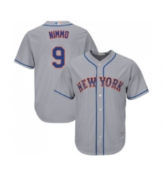 Men's New York Mets #9 Brandon Nimmo Replica Grey Road Cool Base Baseball Jersey
