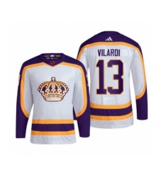 Men's Los Angeles Kings #13 Gabriel Vilardi White 2022 Reverse Retro Stitched Jersey