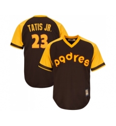 Men's San Diego Padres #23 Fernando Tatis Jr. Replica Brown Alternate Cooperstown Cool Base Baseball Jersey