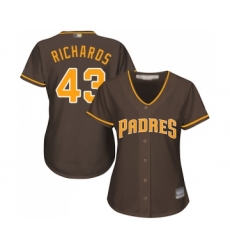 Women's San Diego Padres #43 Garrett Richards Replica Brown Alternate Cool Base Baseball Jersey
