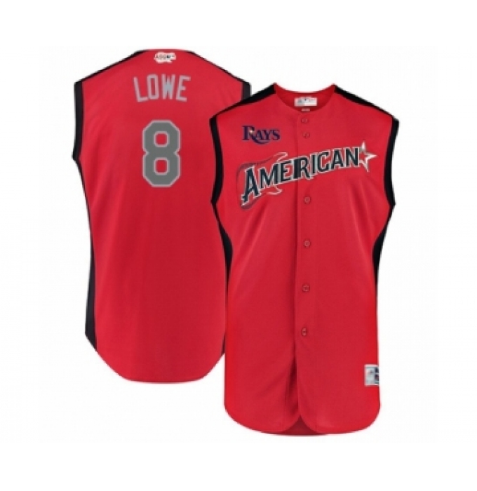 Men's Tampa Bay Rays #8 Brandon Lowe Authentic Red American League 2019 Baseball All-Star Jersey